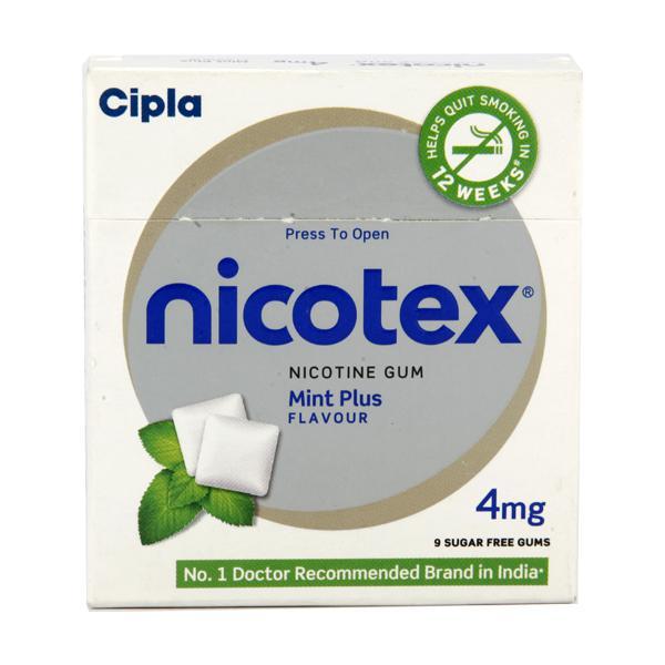 Netmeds | Nicotex Mint Plus Flavour 4mg Chew Gum Tablet 9'S