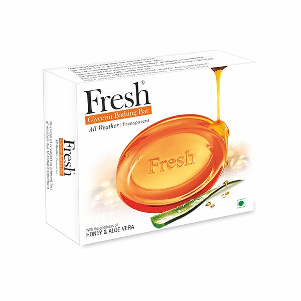 Fresh Glycerin Transparent Bathing Bar - Honey and Aloe Vera 75 gm 130 - Soaps