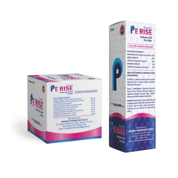 Pleazure's Pe Rise Enhancing Capsule 60s and Pe Rise Enhance Oil for Men 25ml 1's - Sexual Healthcare