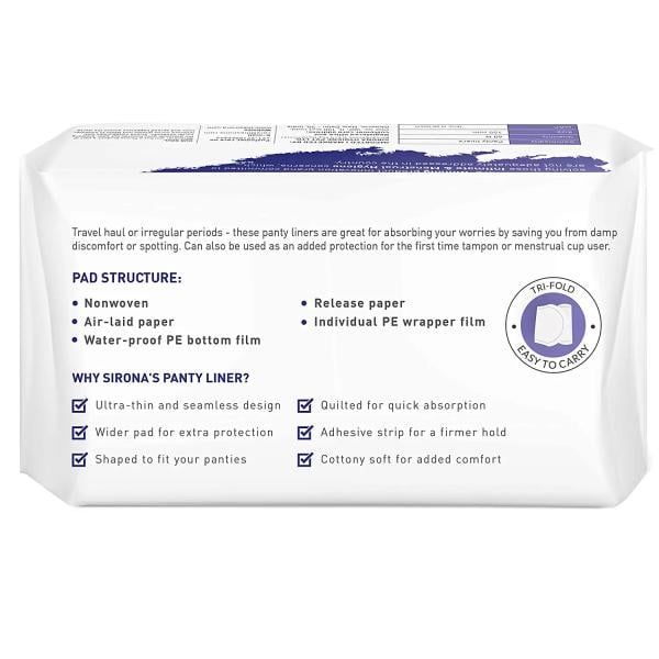 Sirona Dry Comfort Panty Liners (S) (Pack of 2 x 60's) - Panty Liners