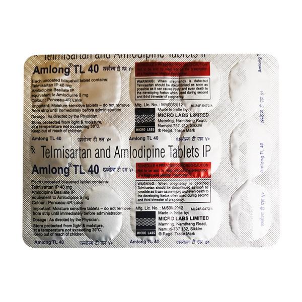 AMLONG TL 40 Tablet 15's - Hypertension-Ang
