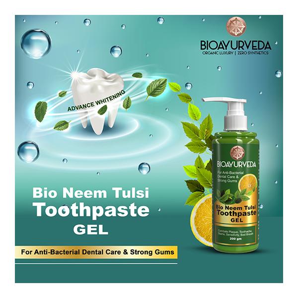 Bioayurveda Bio Neem Tulsi Toothpaste Gel 200 gm - Toothpaste