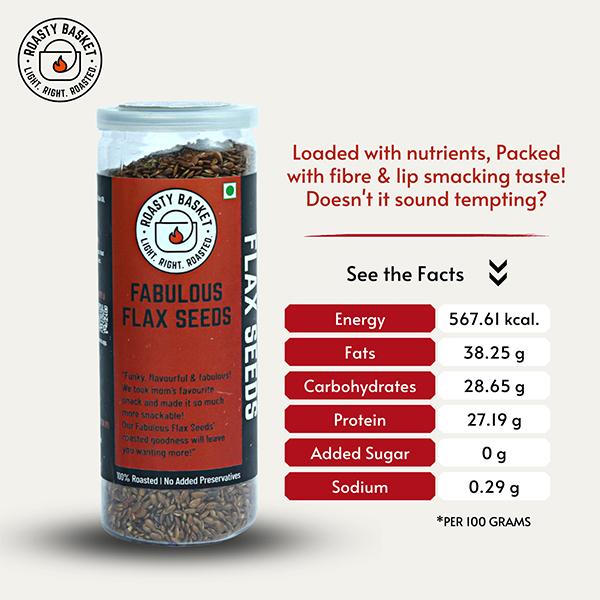 Roasty Basket Fabulous Flax Seeds 160 gm - Nutritional Bars