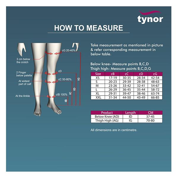 Tynor D.V.T Stocking Knee High (Pair) (S) (I 66) - Knee/Leg Supports