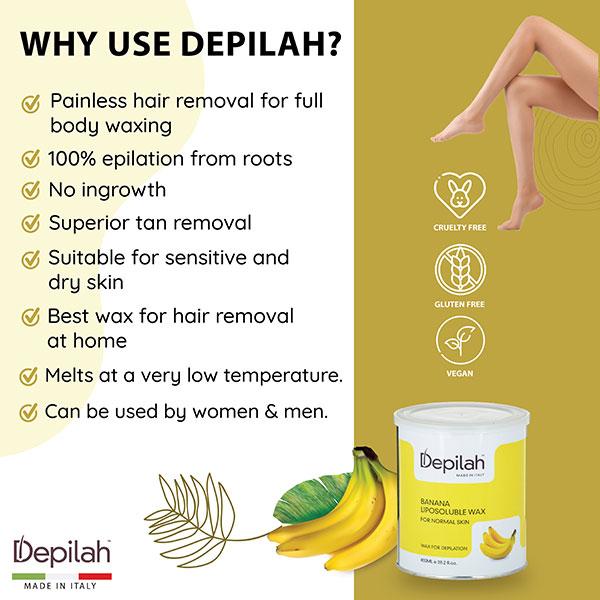 Depilah Banana Liposoluble Wax 800ml - Hair Removal Accessories