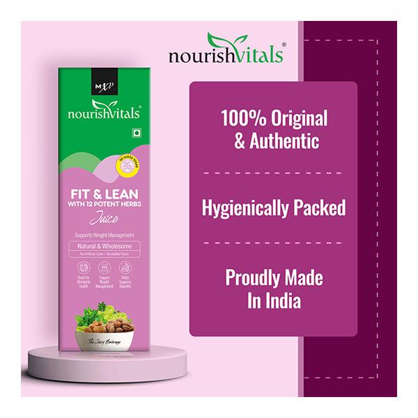 NourishVitals Fit & Lean with 12 Potent Herbs Juice 500 ml - Ayurvedic Juices