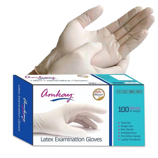 Netmeds | Amkay Latex Examination Gloves (L) 100's