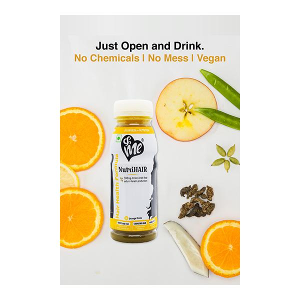 &Me Ayurveda & Nutrition NutriHair Drink - Orange (Pack of 30 x 200 ml) - Ayurvedic Juices