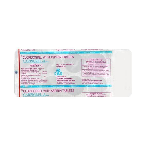 Carpigrel A Tablet 10'S - Blood Clot-Ant