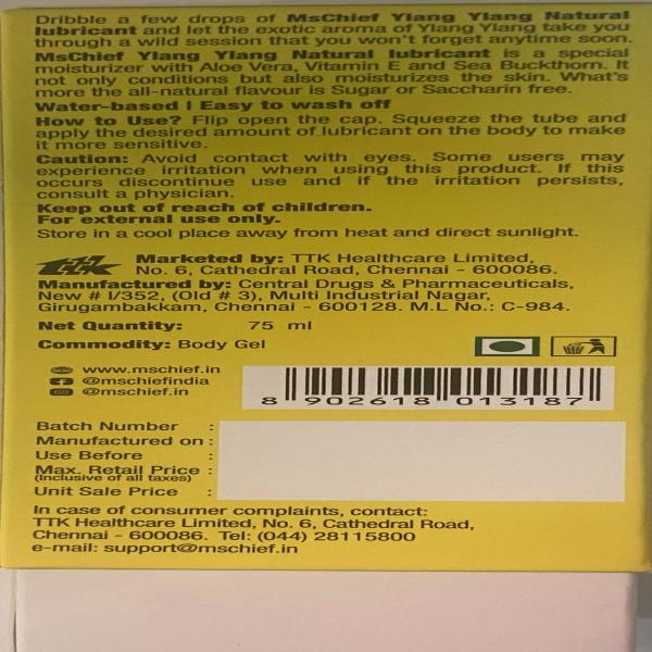 MsChief Ylang Ylang Lubricant 75 ml - Flavoured Lubes
