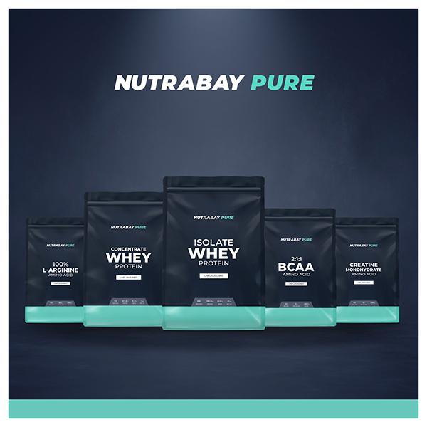 Nutrabay Pure Isolate Whey Protein Powder - Unflavoured 1 kg - Whey Proteins