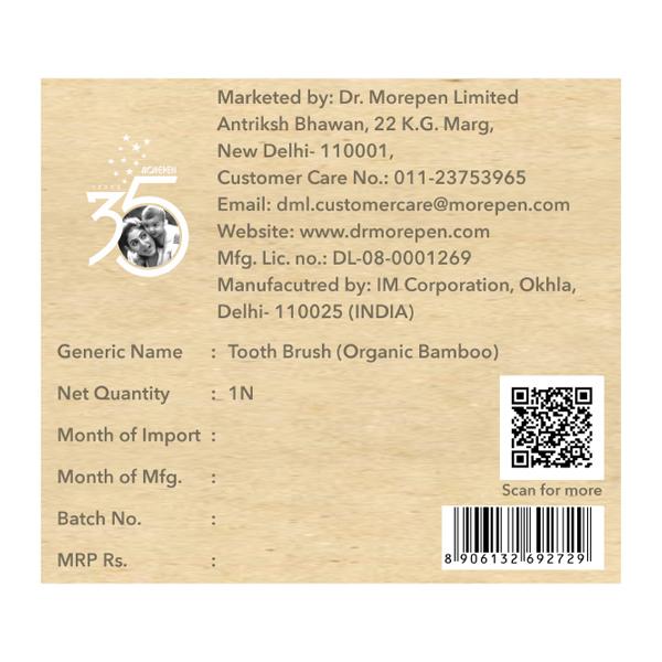 Dr.Morepen Organic Bamboo Kids Pink Toothbrush - Soft 1's - Toothbrushes