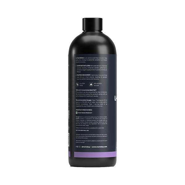 Nutrabay Pro L Carnitine +Vitamin B5 Liquid - Lychee Crush 450 ml - Amino Acids
