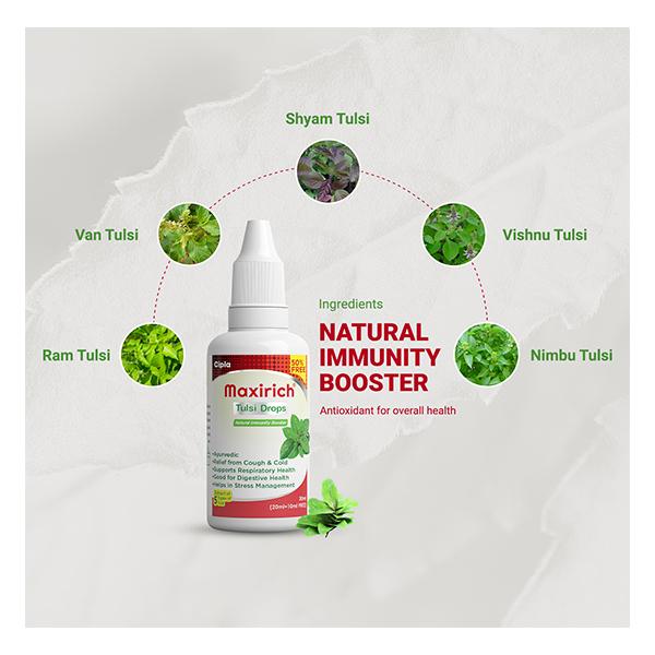 Maxirich Tulsi Drops 30 ml - Cough Syrup