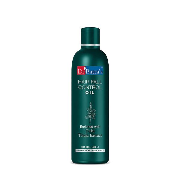 Dr Batra's Hair Fall Control Oil - Tulsi Extract, Brahmi Oil & Thuja (Pack of 2 x 200 ml) - Hair Oils