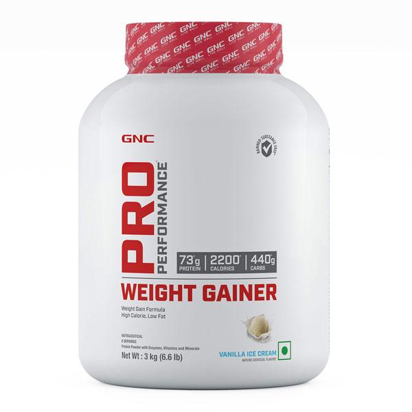 Netmeds | GNC Pro Performance Weight Gainer Powder - Vanilla Ice Cream Flavour 3 kg