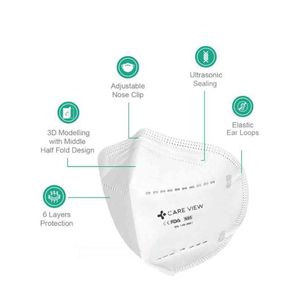 Care View N95 FFP2 Protective Face Mask - Ear Loop 20's - Face Mask
