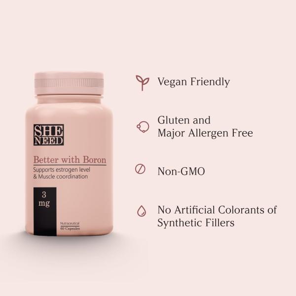 Sheneed Boron Supplement 3 mg Capsule - Pack of 2 x 60's - Vital Health