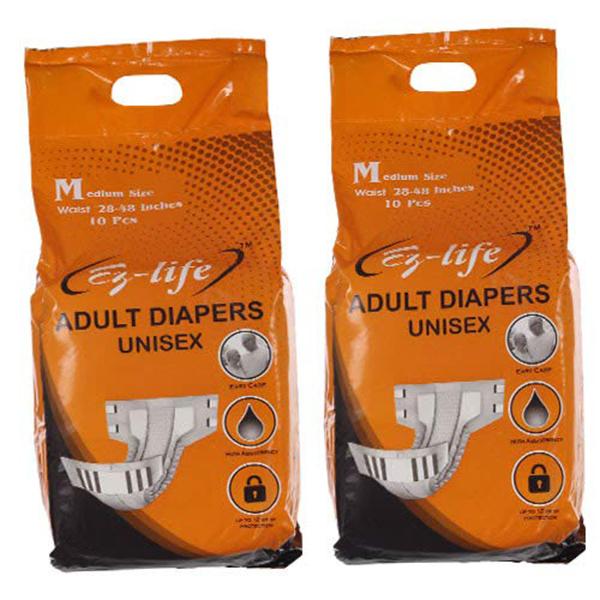 Ez-life Adult Diapers Unisex (M) (Pack of 2 x 10's) - Adult Diapers & Pads