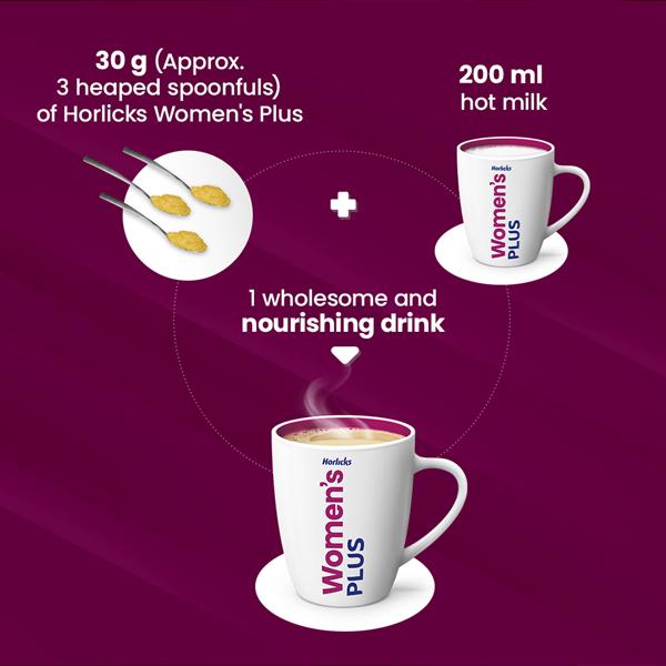 Women's Plus Horlicks No Added Sugar Powder - Caramel Flavour 400 gm (Pet Jar) - Daily Health Drinks