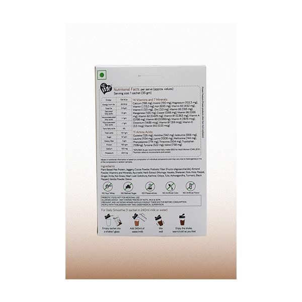 &Me Women's Daily Protein & Wellness Shake Powder - Choco Almond (Pack of 9 x 16.5 gm) - Health Products