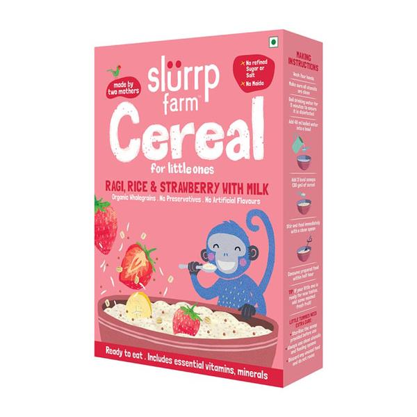 Netmeds | Slurrp Farm Cereal For Little Ones - Ragi, Rice and Strawberry with Milk 200 gm