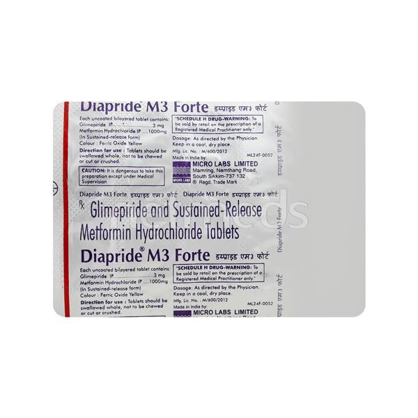 Diapride M3 Forte Tablet 10'S - Diabetes-Ant