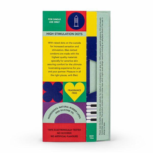 Bleu High Grade Natural Latex Dotted Condoms (Pack of 2 X 8's) - Plain/Flavoured Condoms