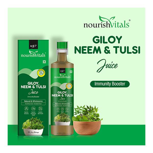 NourishVitals Giloy, Neem & Tulsi Juice 500 ml - Ayurvedic Juices