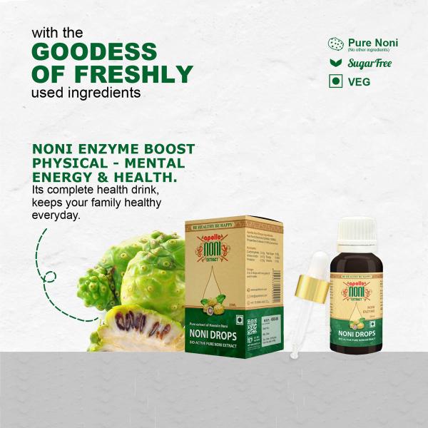Apollo Noni Enzyme Bio-active Pure Noni Extract Drops 20 ml - Health Products