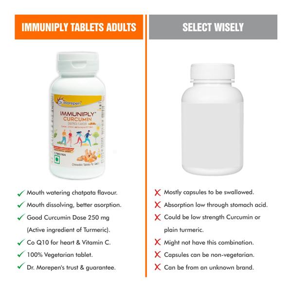 Dr. Morepen Immuniply Curcumin Chatpata (Adults) 50's - Health Products