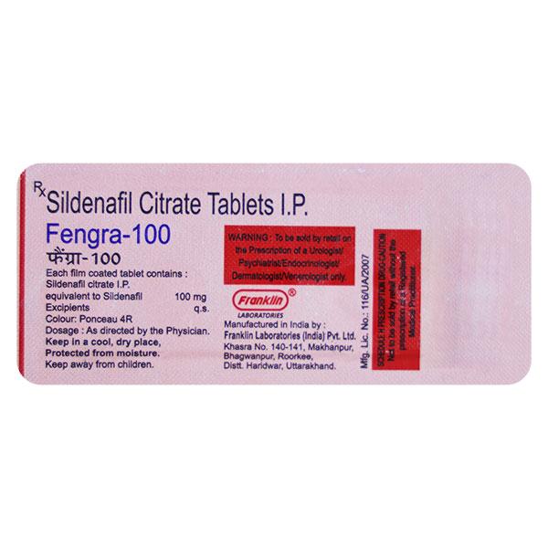 FENGRA 100mg Tablet 5's - Impotence/Erectile Dysfunction (Ed)