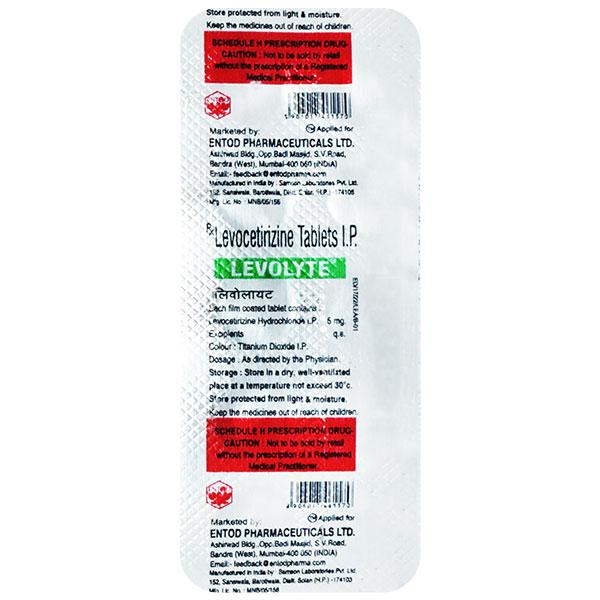Levolyte 5mg Tablet 10'S - Allergies-Ant