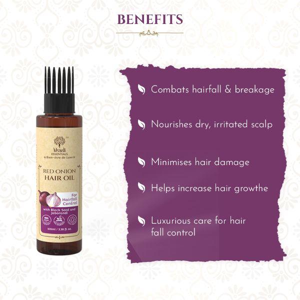Khadi Essentials Hair Oil - Red Onion & Black Seed Oil 100 ml - Hair Oils