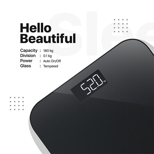 Vandelay Digital Weighing Scale - Black - Weighing Scale