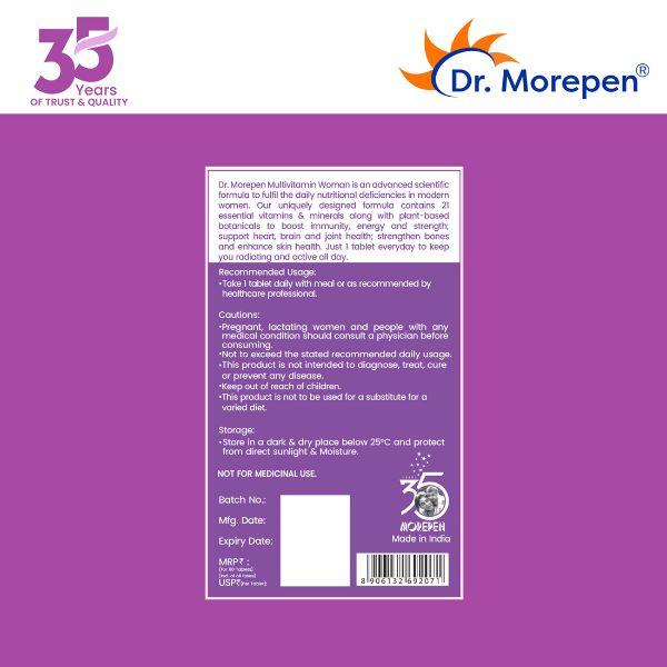 Dr. Morepen Multivitamin Tablet - Women 60's - Women Health