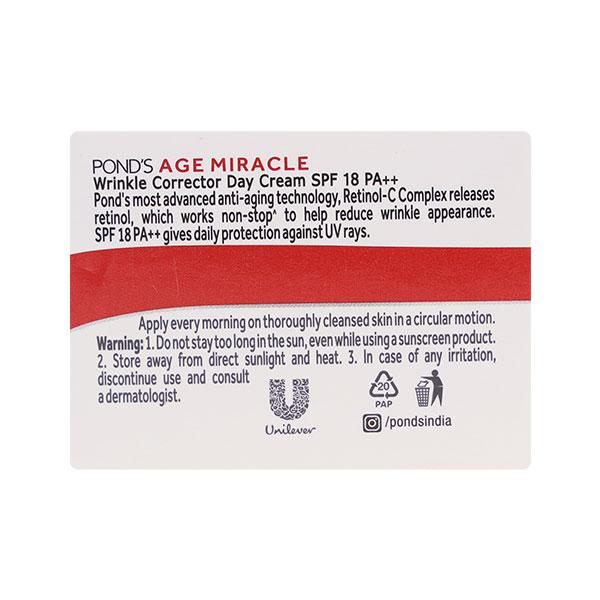 Pond's Age Miracle Wrinkle Corrector SPF 18 PA++ Day Cream 10 gm - Day Cream