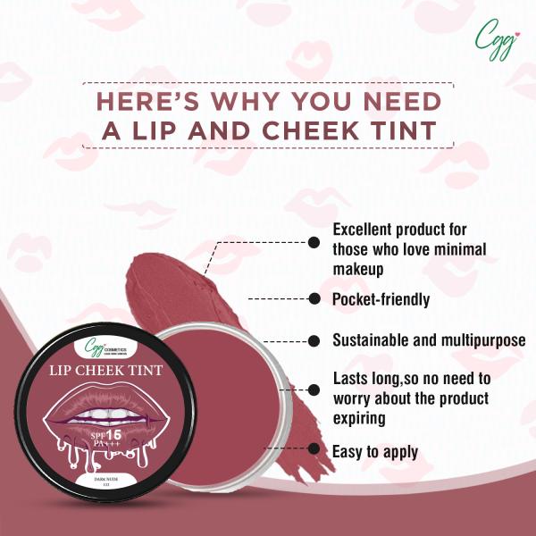 CGG Cosmetics Lip & Cheek Tint Balm SPF 15 - Dark nude (122) 7 gm - Lip Balms
