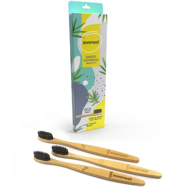 Awenest Bamboo Toothbrush (Pack of 3) - Toothbrushes