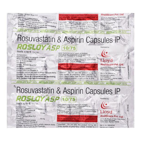 ROSLOY ASP 10/75 Capsule 15's - High Cholesterol-Dys