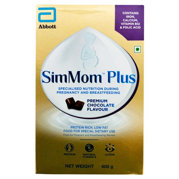 SimMom Plus Premium Chocolate Flavour Nutritional Powder 400 gm - Nutritional Supplements