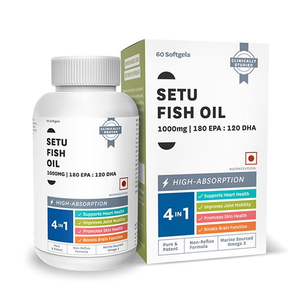 Setu Fish Oil Omega 3 1000 mg Softgel 60's - Omega Fish Oil Fatty Acids