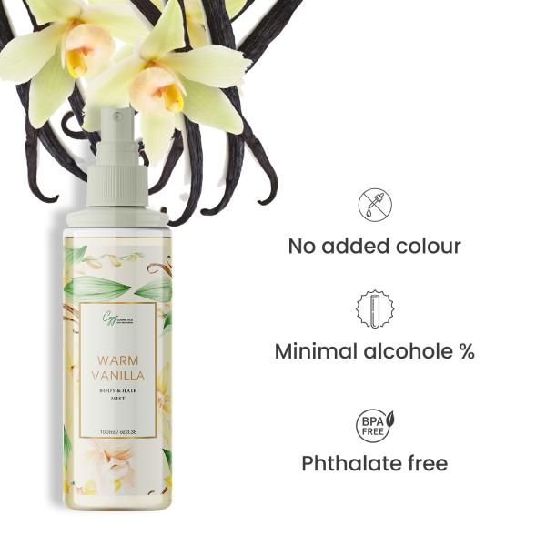 CGG Cosmetics Body & Hair Mist Warm Vanilla (Pack of 2 x 100 ml) 200 ml - Lotions & Creams