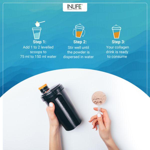 Inlife Hydrolyzed Fish Collagen Powder - Orange 200 g - Hair & Skin