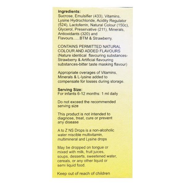 A TO Z NS Strawberry Flavour Drops 15ml - Supplements-Vam