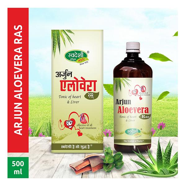 Swadeshi Ayurved Arjun Aloevera Ras Tonic 500 ml - Ayurvedic Juices