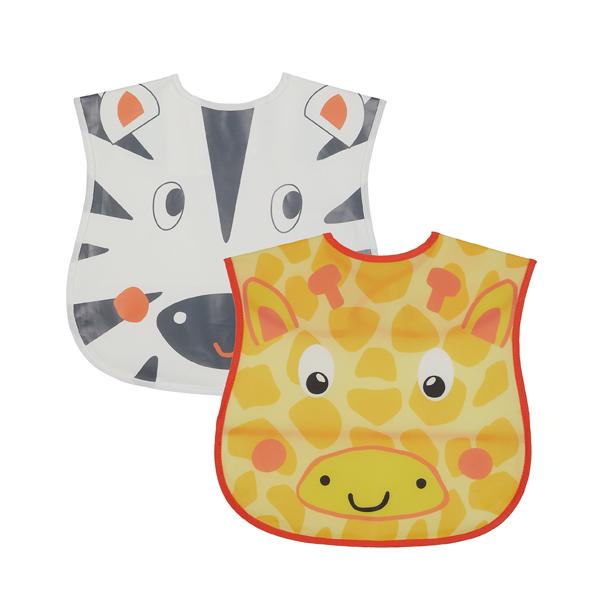 Netmeds | Mothercare Safari Toddler Crumb Catcher Bibs - Multicolor (Pack of 2)