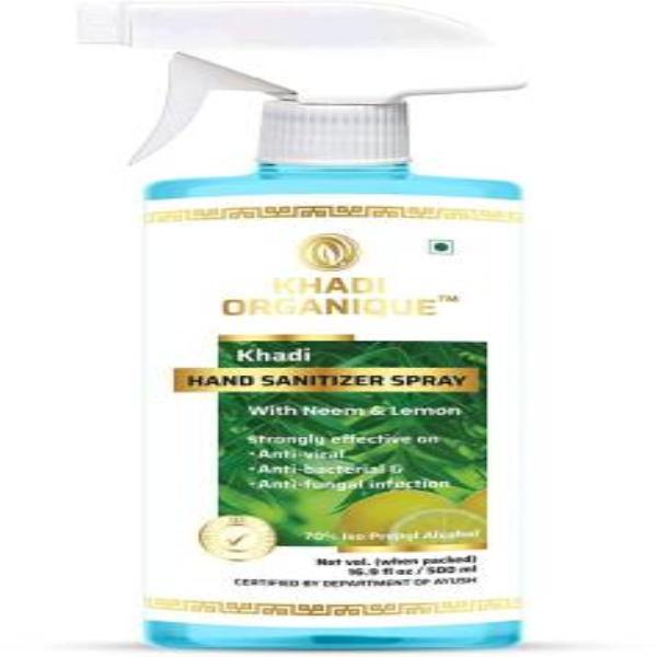 Khadi Organique Khadi Hand Sanitizer Spray - Neem & Lemon 500 ml - Personal Care (Ayush)