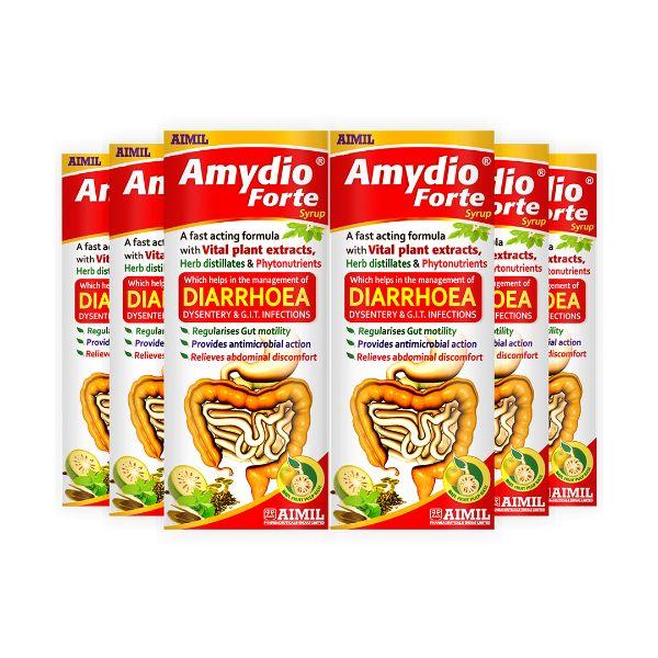 Aimil Amydio Forte Syrup (Pack of 6 x 100 ml) - Digestive Care