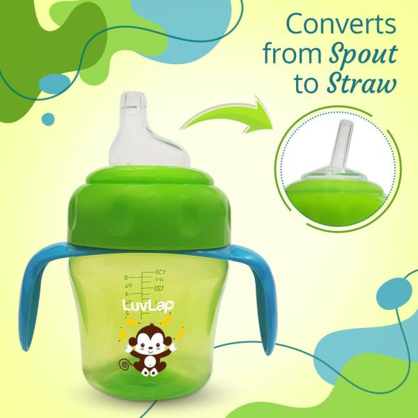 LuvLap Banana Time 2 in 1 Sipper - Green 150 ml - Feeding & Nursing